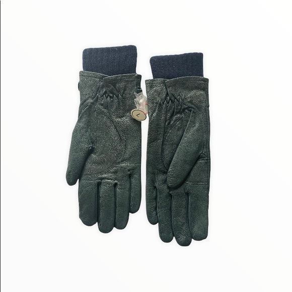 NWT BLUE LEATHER GLOVES SIZE 7 - Picture 2 of 3
